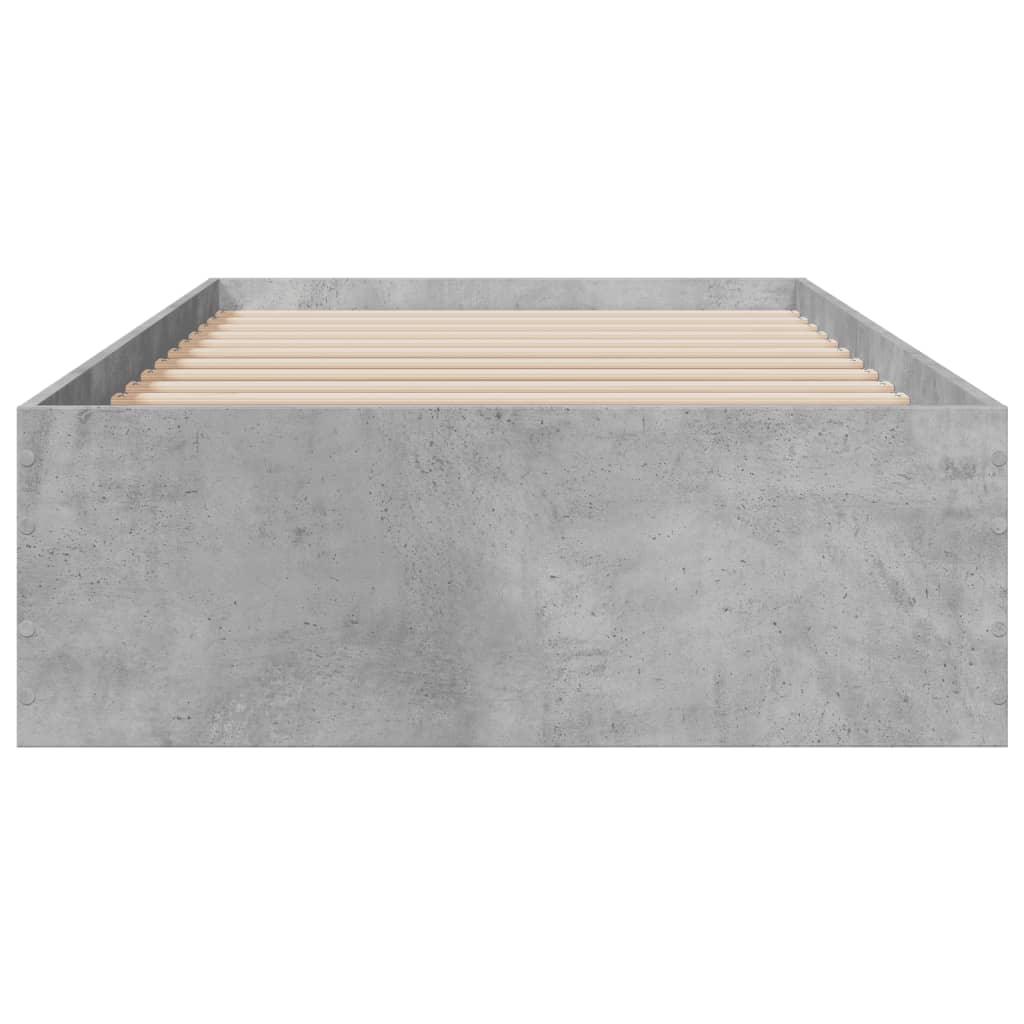 vidaXL Cadru de pat cu sertare, gri beton, 90x190 cm, lemn prelucrat vidaXL Cadru de pat cu sertare, gri beton, 90x190 cm, lemn prelucrat
