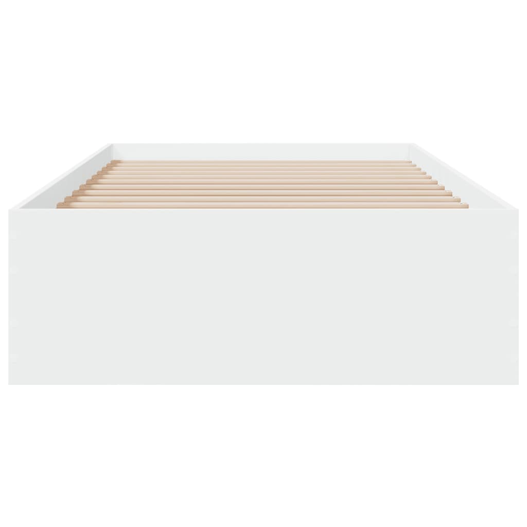 vidaXL Cadru de pat cu sertare, alb, 75x190 cm, lemn prelucrat vidaXL Cadru de pat cu sertare, alb, 75x190 cm, lemn prelucrat