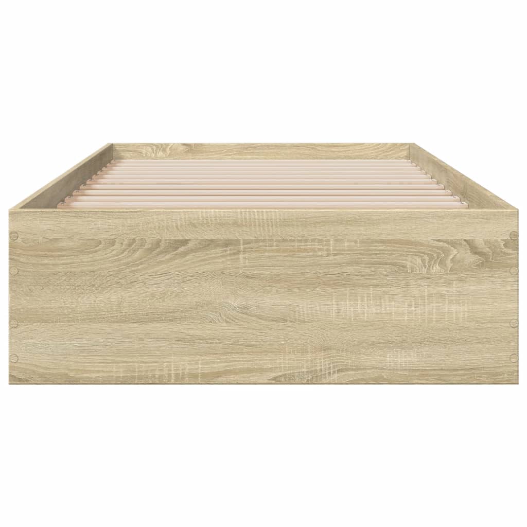vidaXL Cadru de pat cu sertare stejar sonoma 75x190 cm lemn prelucrat