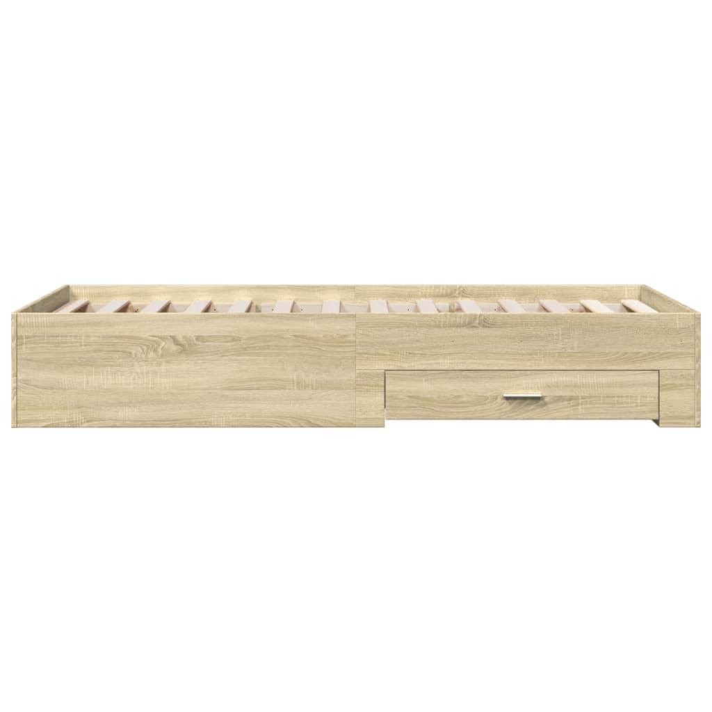 vidaXL Cadru de pat cu sertare stejar sonoma 75x190 cm lemn prelucrat