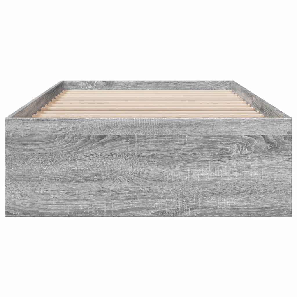 vidaXL Cadru de pat cu sertare gri sonoma 75x190 cm lemn prelucrat