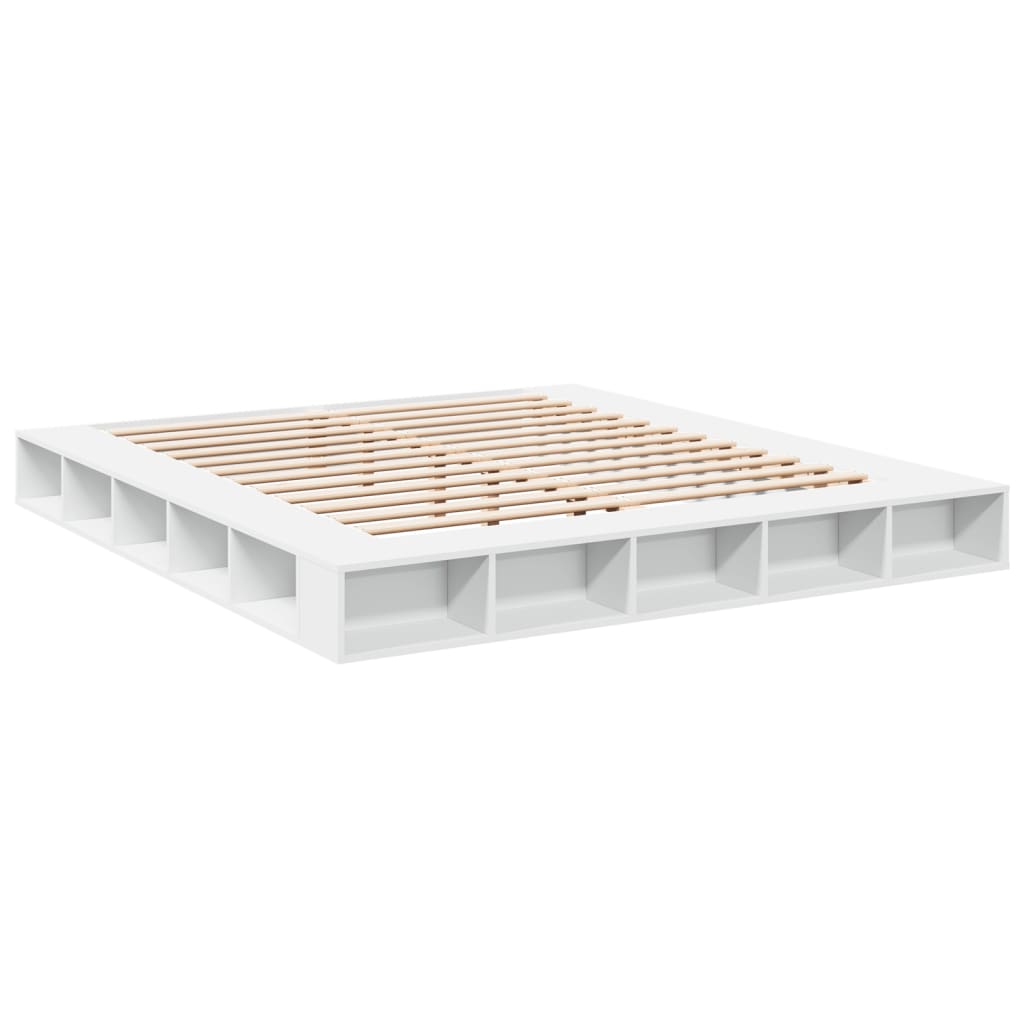 vidaXL Cadru de pat alb 180x200 cm din lemn prelucrat