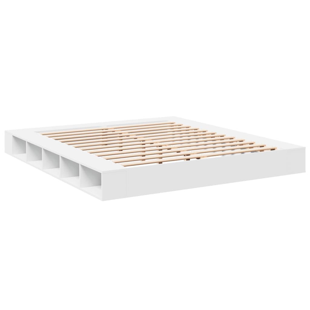 vidaXL Cadru de pat alb 180x200 cm din lemn prelucrat