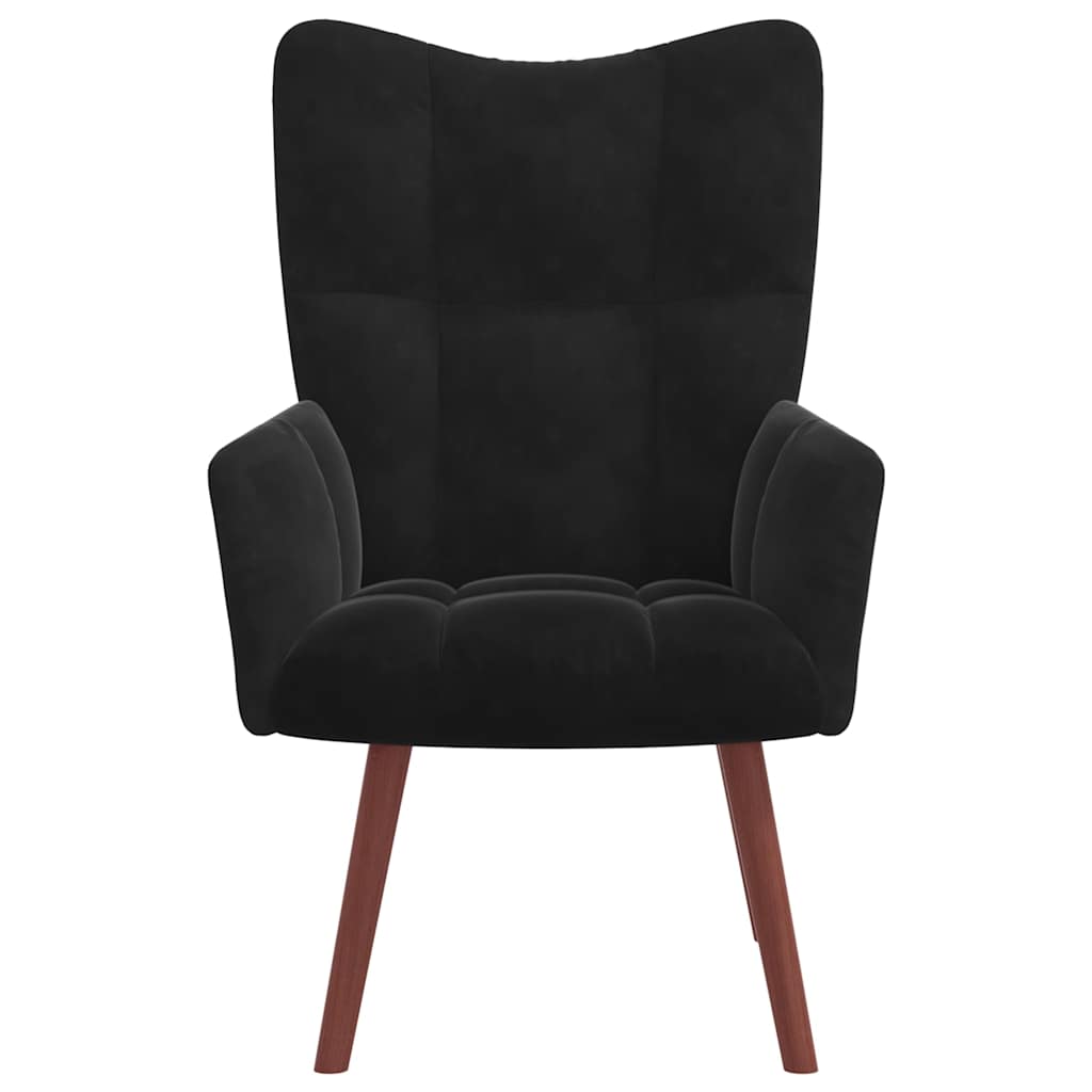 vidaXL Scaun de relaxare, negru, catifea