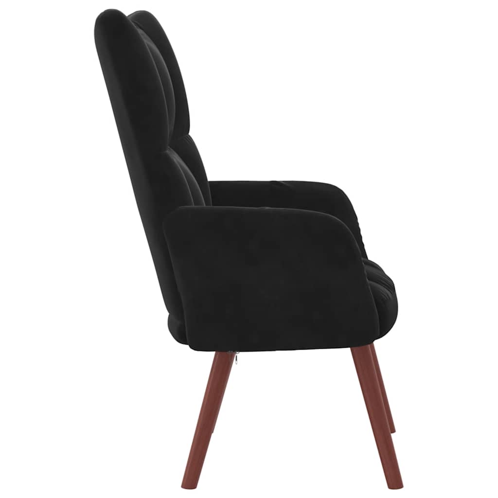 vidaXL Scaun de relaxare, negru, catifea