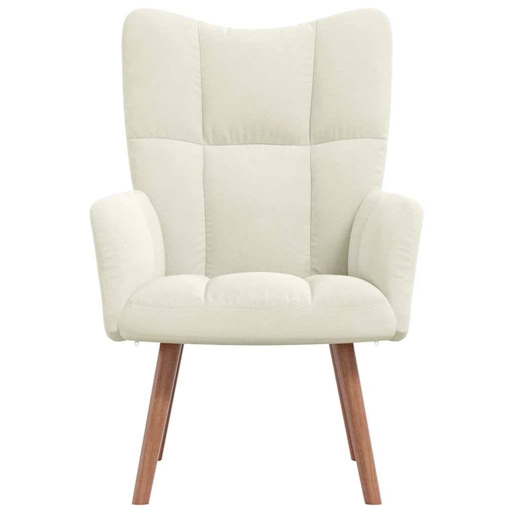 vidaXL Scaun de relaxare, alb crem, catifea