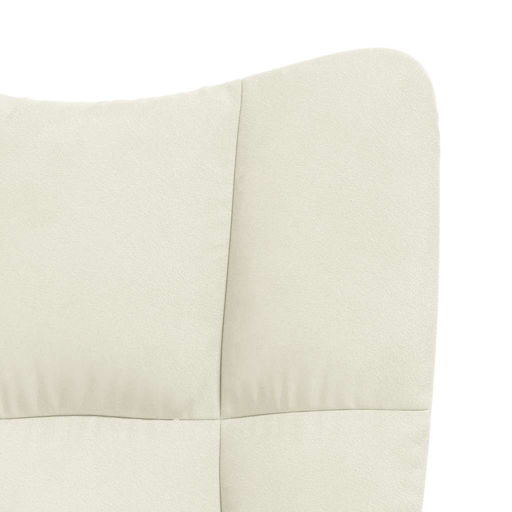vidaXL Scaun de relaxare, alb crem, catifea