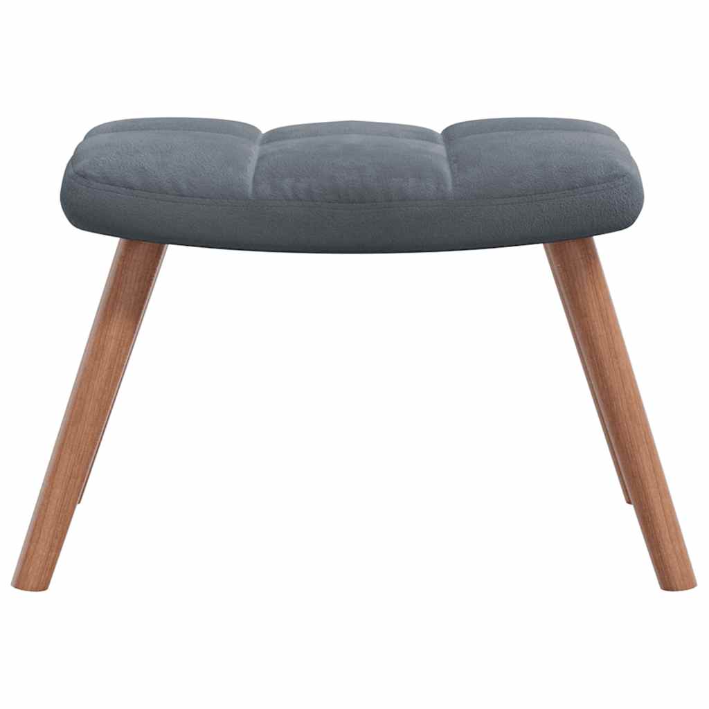 vidaXL Scaun de relaxare cu taburet, gri închis, catifea vidaXL Scaun de relaxare cu taburet, gri închis, catifea
