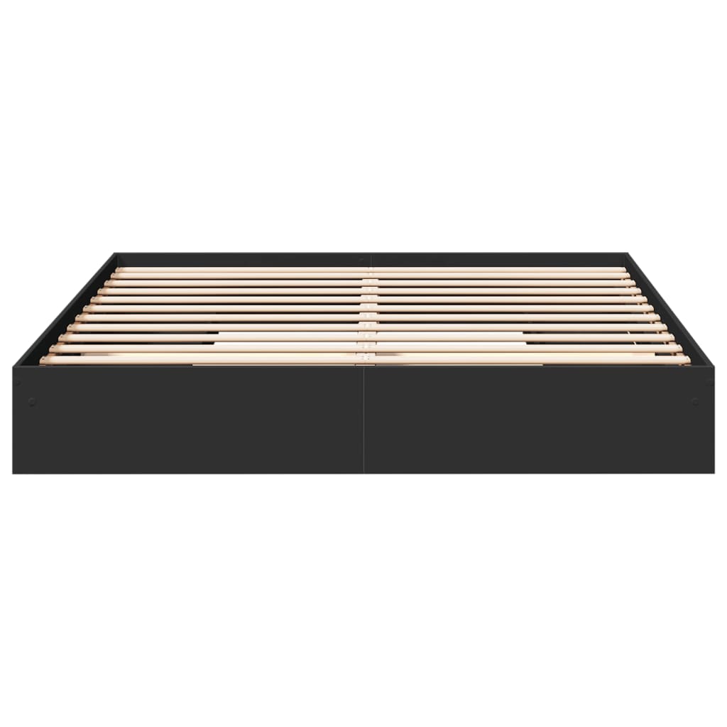 vidaXL Cadru de pat cu sertare negru 200x200 cm lemn prelucrat