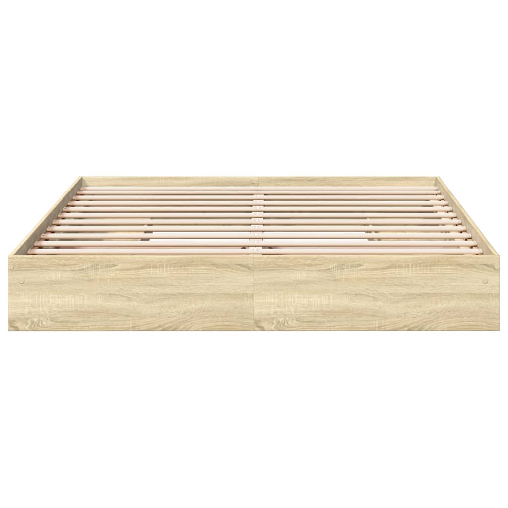 vidaXL Cadru de pat cu sertare stejar sonoma 200x200 cm lemn prelucrat
