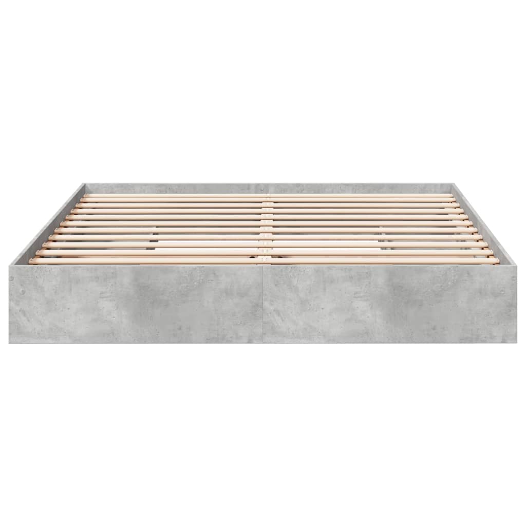 vidaXL Cadru de pat cu sertare gri beton 200x200 cm lemn prelucrat