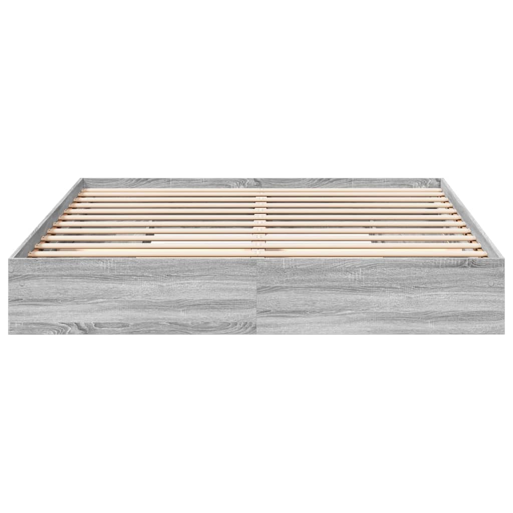 vidaXL Cadru de pat cu sertare gri sonoma 180x200 cm lemn prelucrat