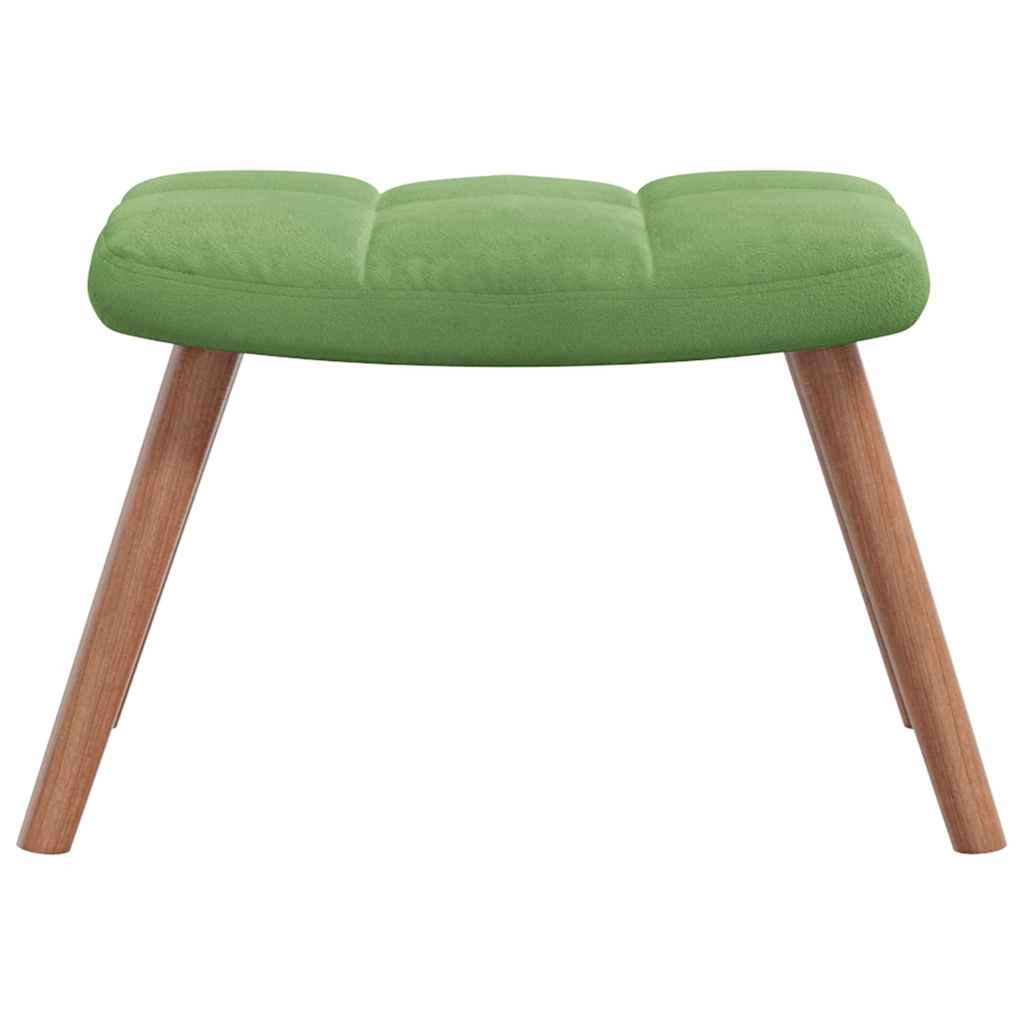 vidaXL Scaun de relaxare cu taburet, verde deschis, catifea