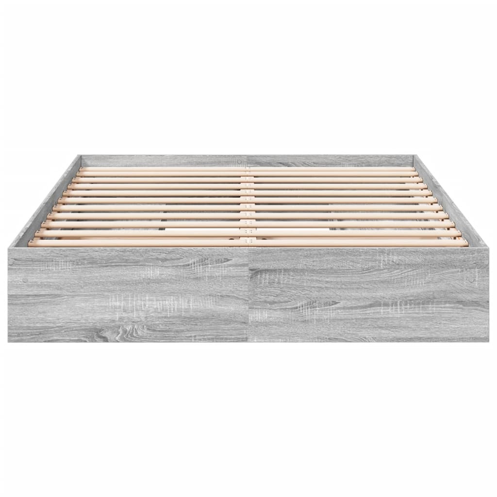 vidaXL Cadru de pat cu sertare gri sonoma 150x200 cm lemn prelucrat
