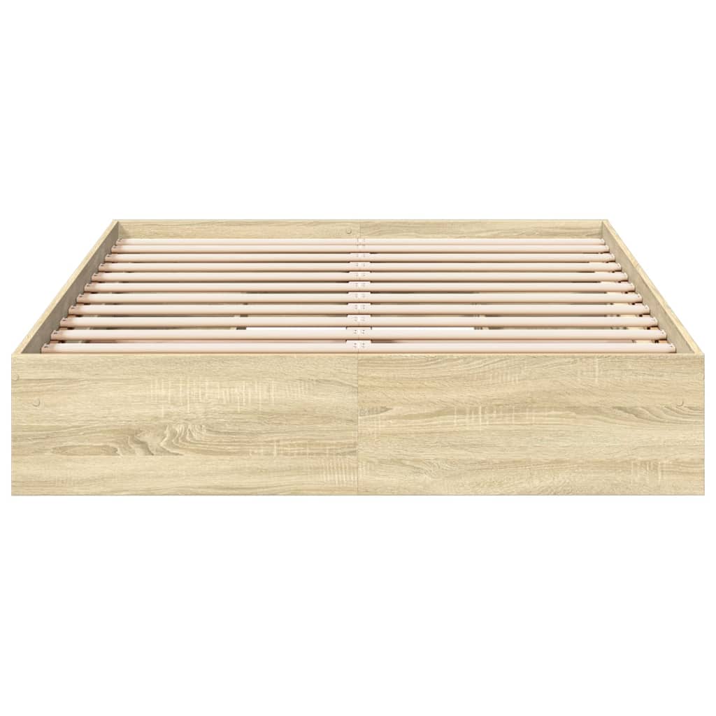 vidaXL Cadru de pat cu sertare stejar sonoma 140x200 cm lemn prelucrat vidaXL Cadru de pat cu sertare stejar sonoma 140x200 cm lemn prelucrat