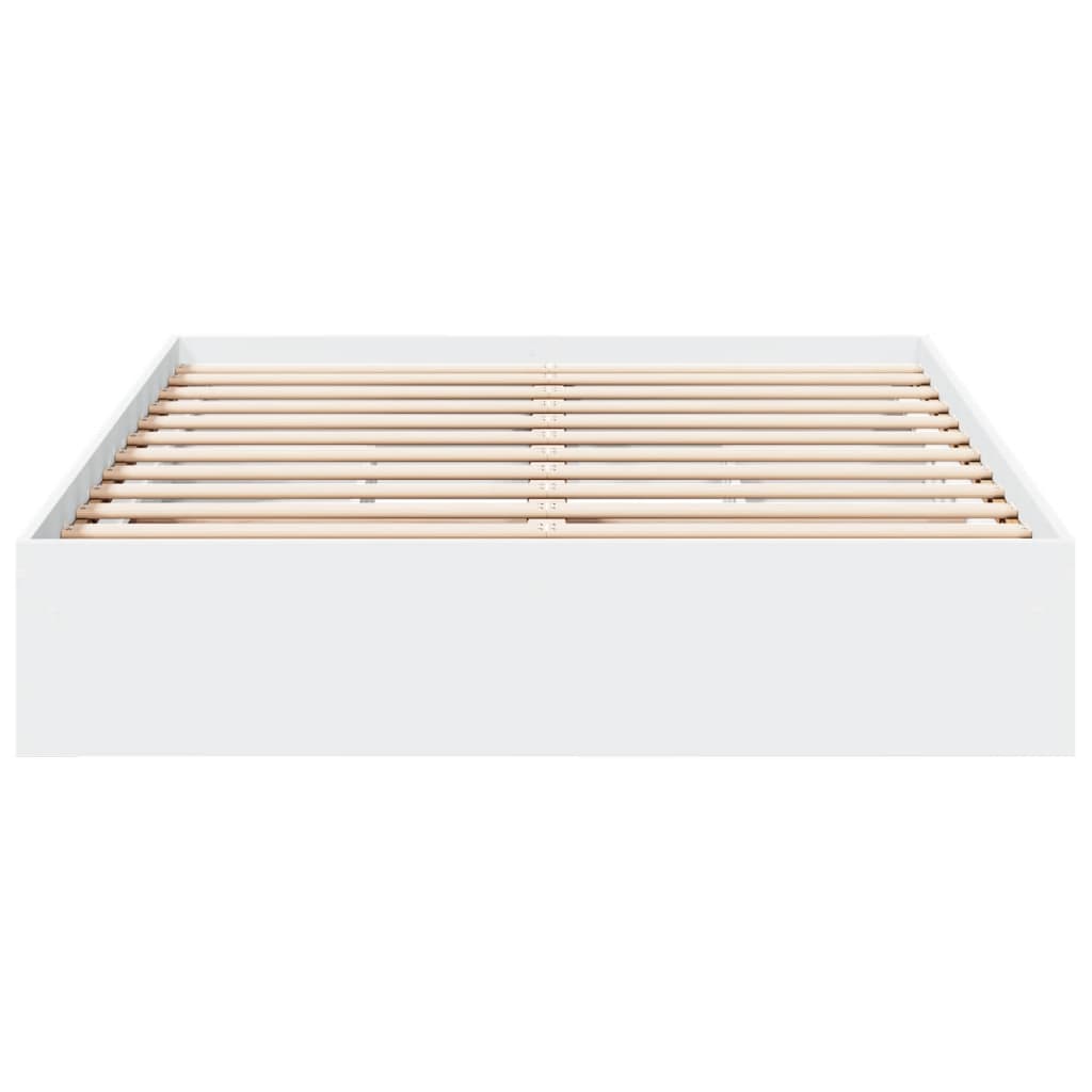 vidaXL Cadru de pat cu sertare, alb, 120x200 cm, lemn prelucrat