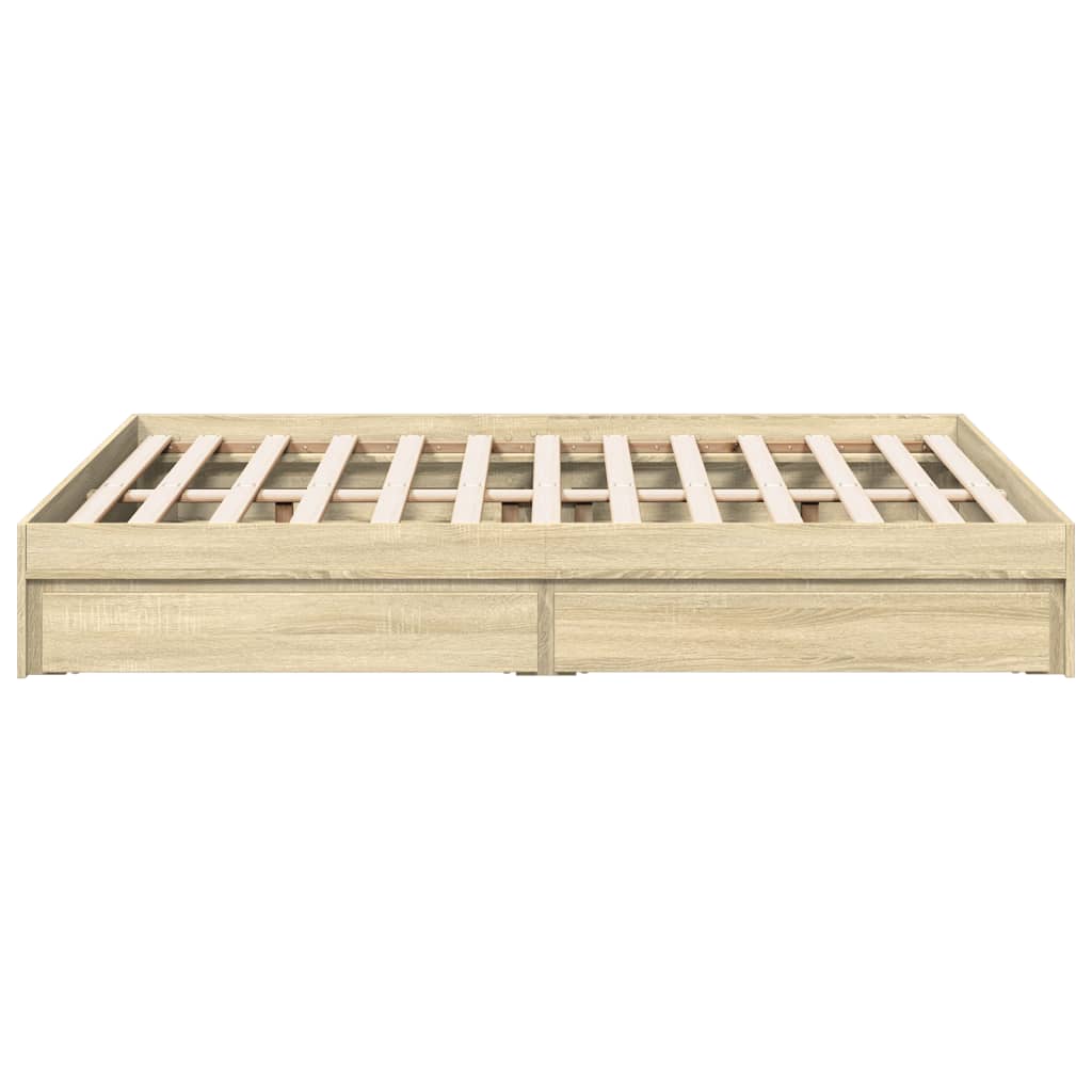 vidaXL Cadru de pat cu sertare stejar sonoma 120x200 cm lemn prelucrat