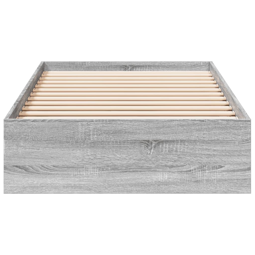 vidaXL Cadru de pat cu sertare gri sonoma 90x200 cm lemn prelucrat