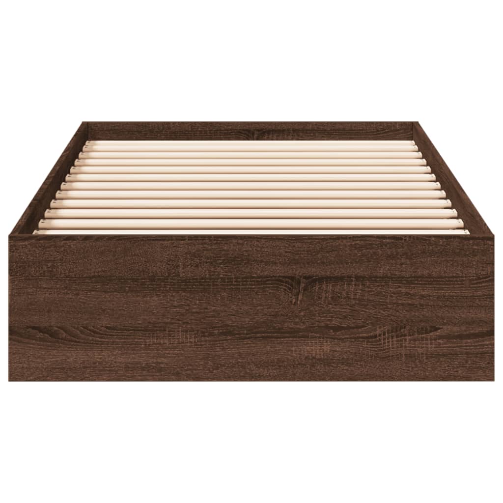 vidaXL Cadru de pat cu sertare, stejar maro, 90x200 cm lemn prelucrat vidaXL Cadru de pat cu sertare, stejar maro, 90x200 cm lemn prelucrat