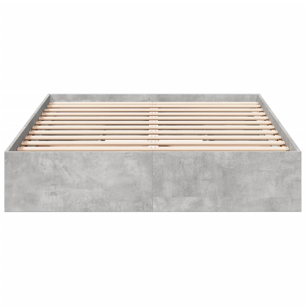 vidaXL Cadru de pat cu sertare, gri beton, 140x190 cm, lemn prelucrat vidaXL Cadru de pat cu sertare, gri beton, 140x190 cm, lemn prelucrat
