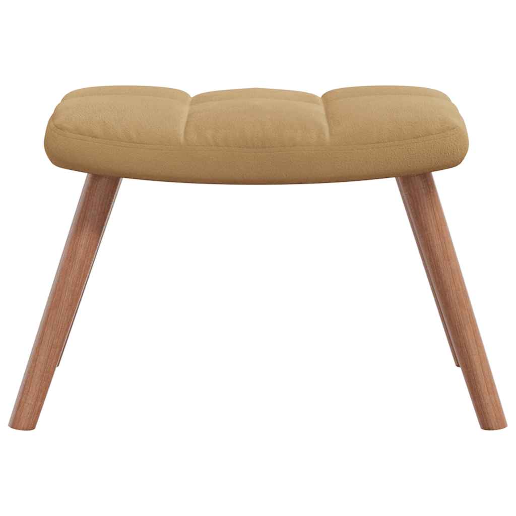vidaXL Scaun de relaxare cu taburet, maro, catifea vidaXL Scaun de relaxare cu taburet, maro, catifea