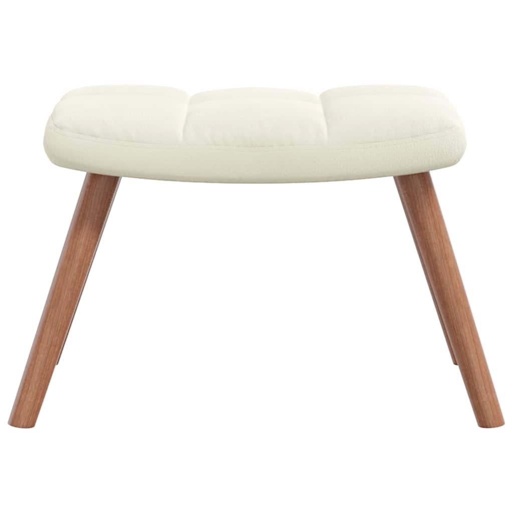 vidaXL Scaun de relaxare cu taburet, alb crem, catifea vidaXL Scaun de relaxare cu taburet, alb crem, catifea
