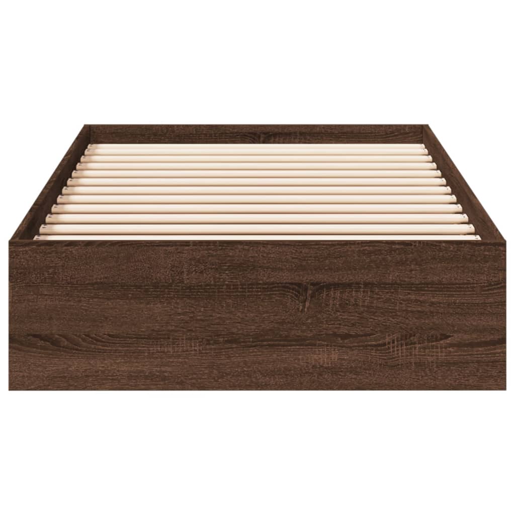 vidaXL Cadru de pat cu sertare, stejar maro, 90x190 cm lemn prelucrat