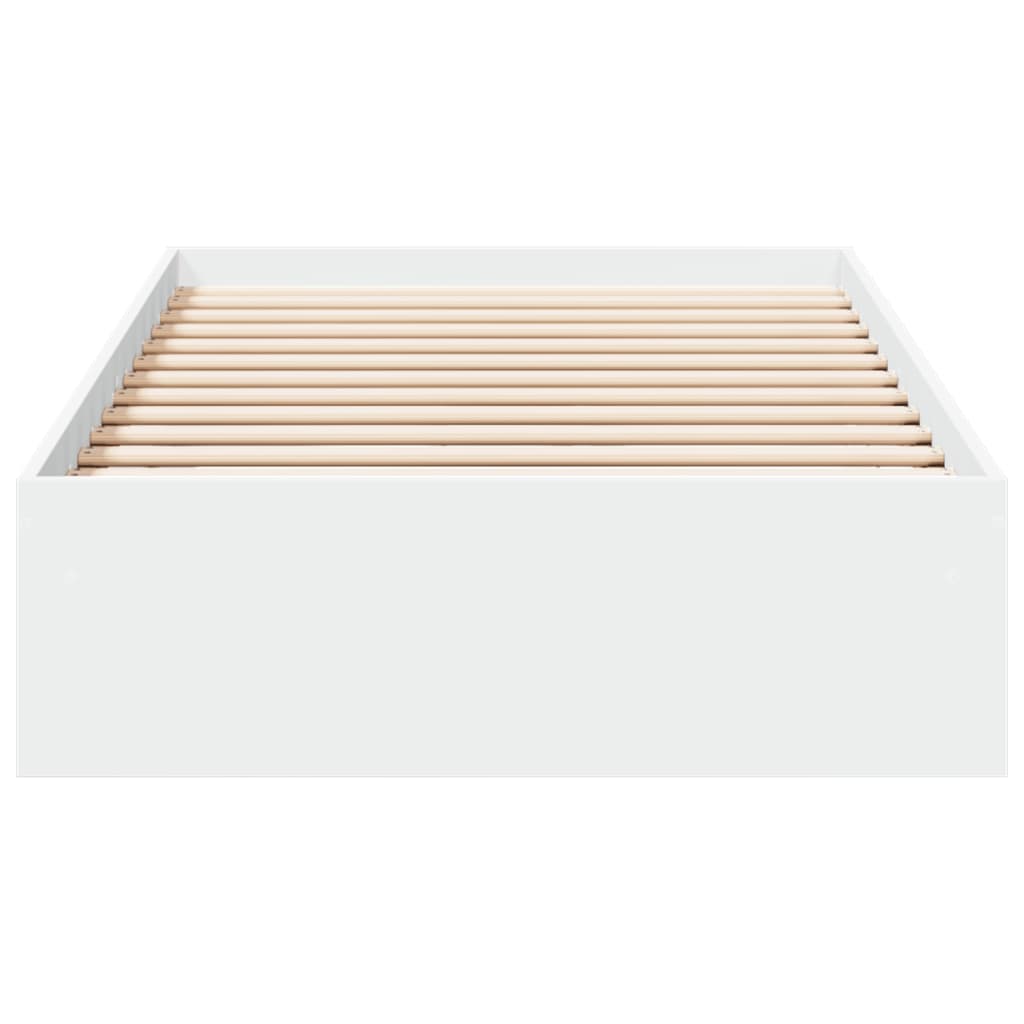 vidaXL Cadru de pat cu sertare, alb, 75x190 cm, lemn prelucrat vidaXL Cadru de pat cu sertare, alb, 75x190 cm, lemn prelucrat