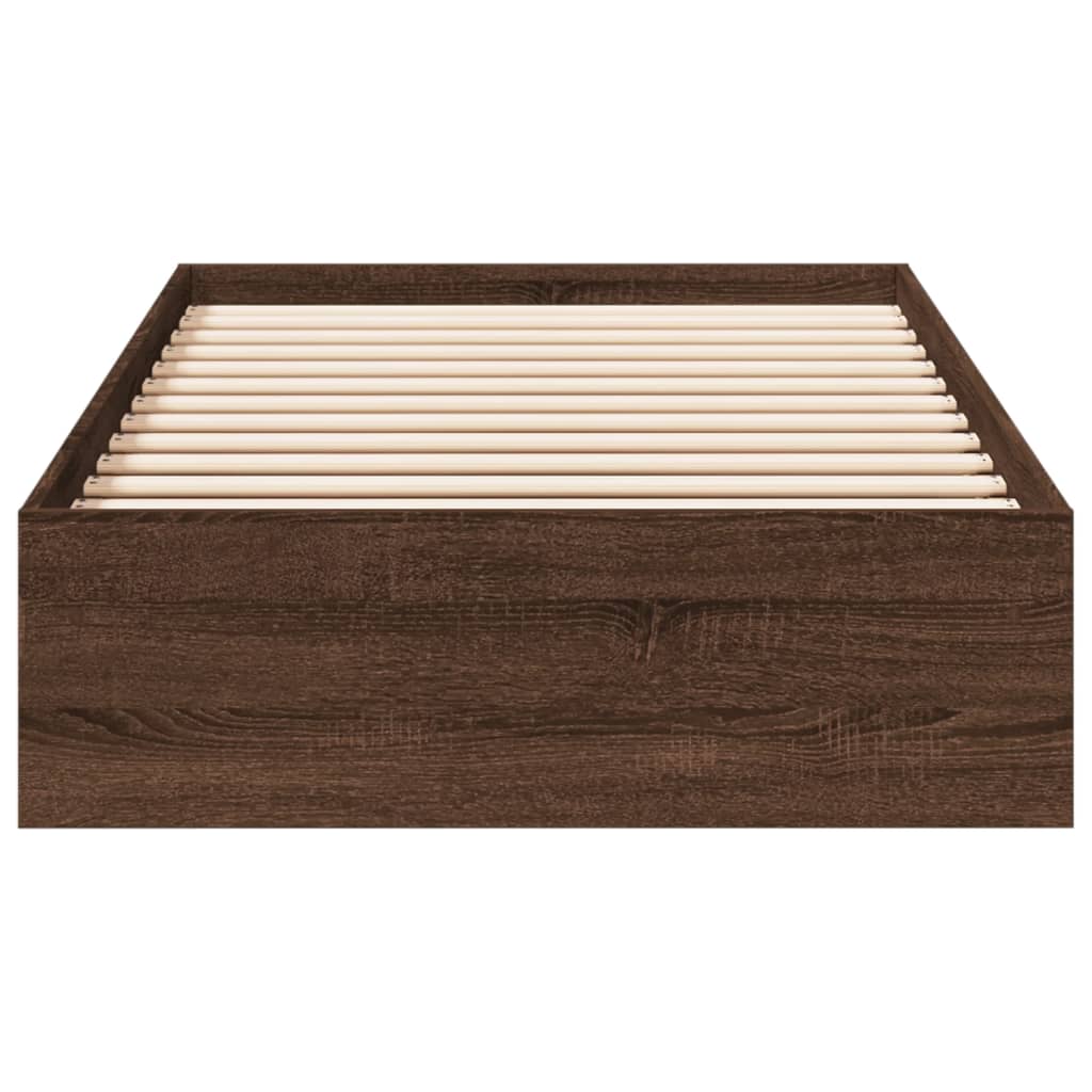 vidaXL Cadru de pat cu sertare stejar maro 75x190 cm lemn prelucrat