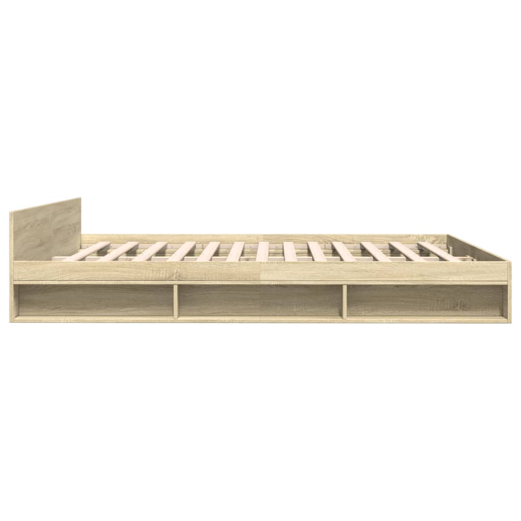 vidaXL Cadru de pat cu sertare stejar sonoma 200x200 cm lemn prelucrat