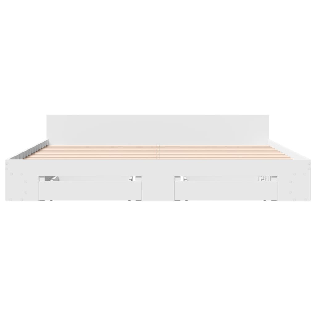 vidaXL Cadru de pat cu sertare, alb, 180x200 cm, lemn prelucrat vidaXL Cadru de pat cu sertare, alb, 180x200 cm, lemn prelucrat