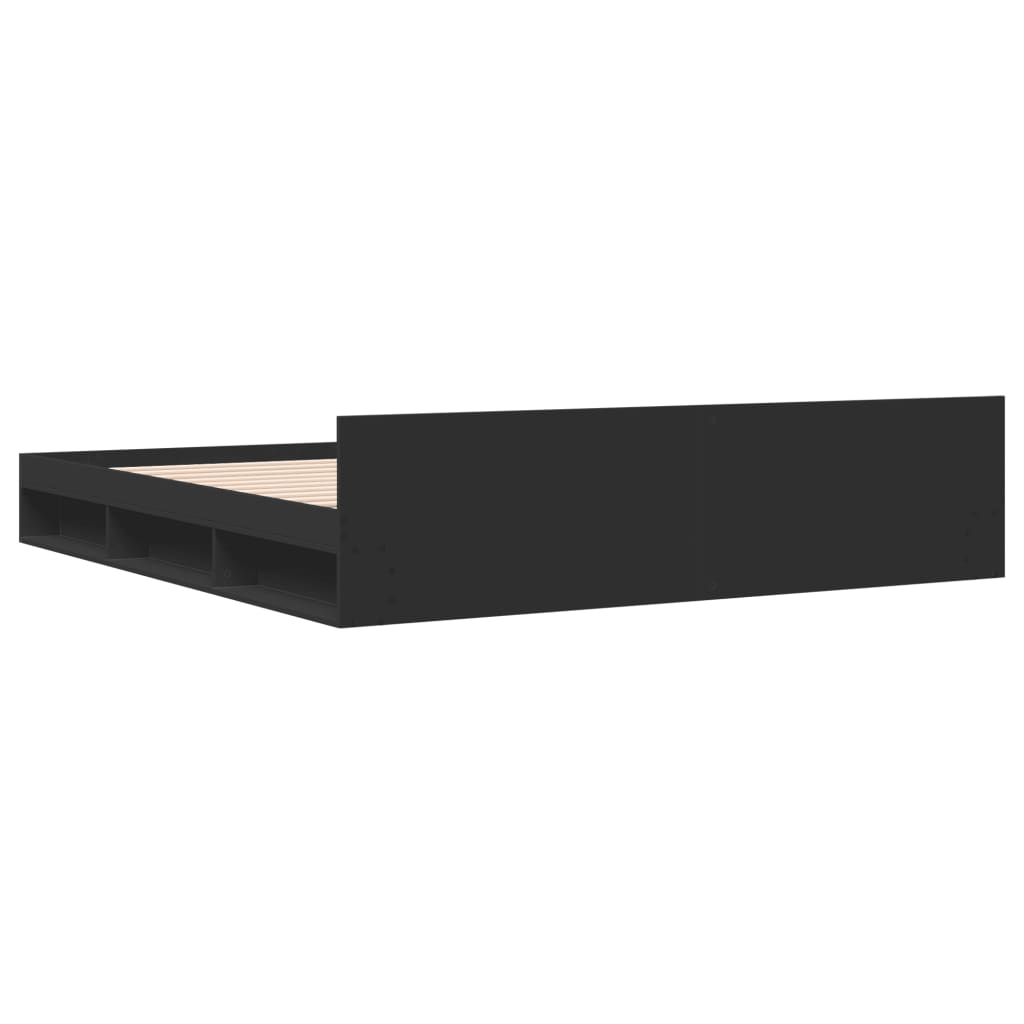 vidaXL Cadru de pat cu sertare, negru, 180x200 cm, lemn prelucrat vidaXL Cadru de pat cu sertare, negru, 180x200 cm, lemn prelucrat