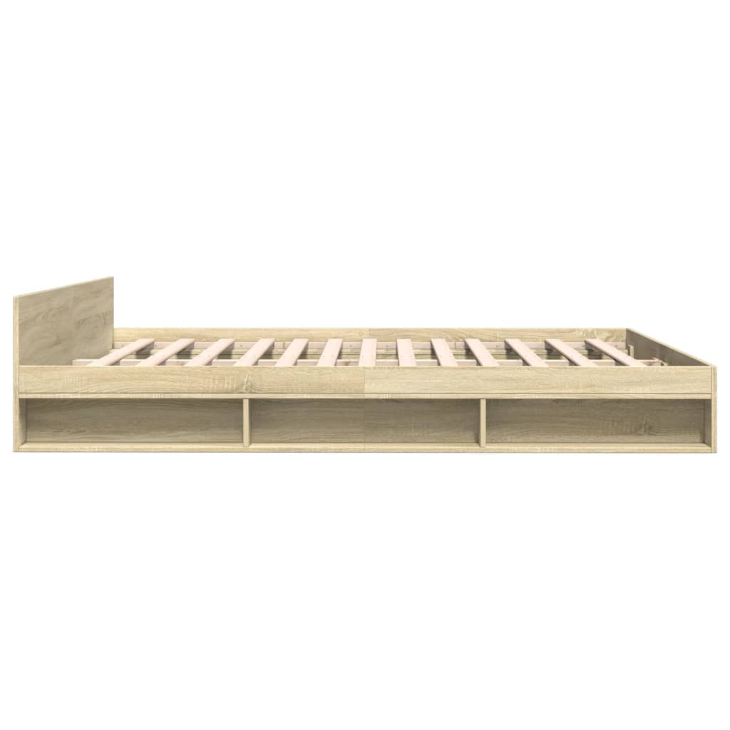 vidaXL Cadru de pat cu sertare stejar sonoma 180x200 cm lemn prelucrat