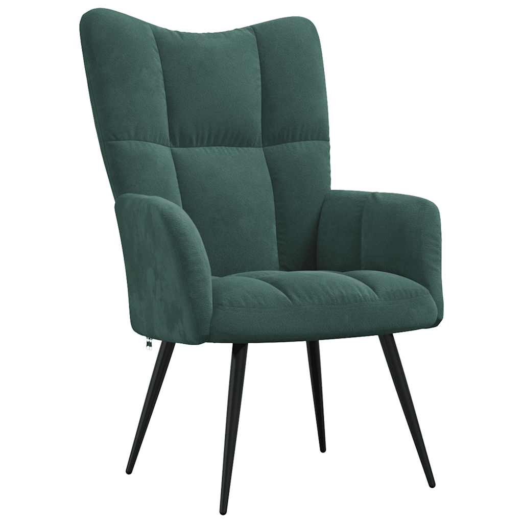 vidaXL Scaun de relaxare, verde închis, catifea