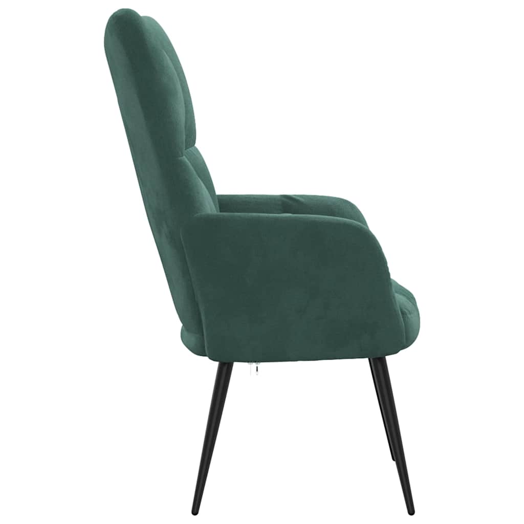 vidaXL Scaun de relaxare, verde închis, catifea