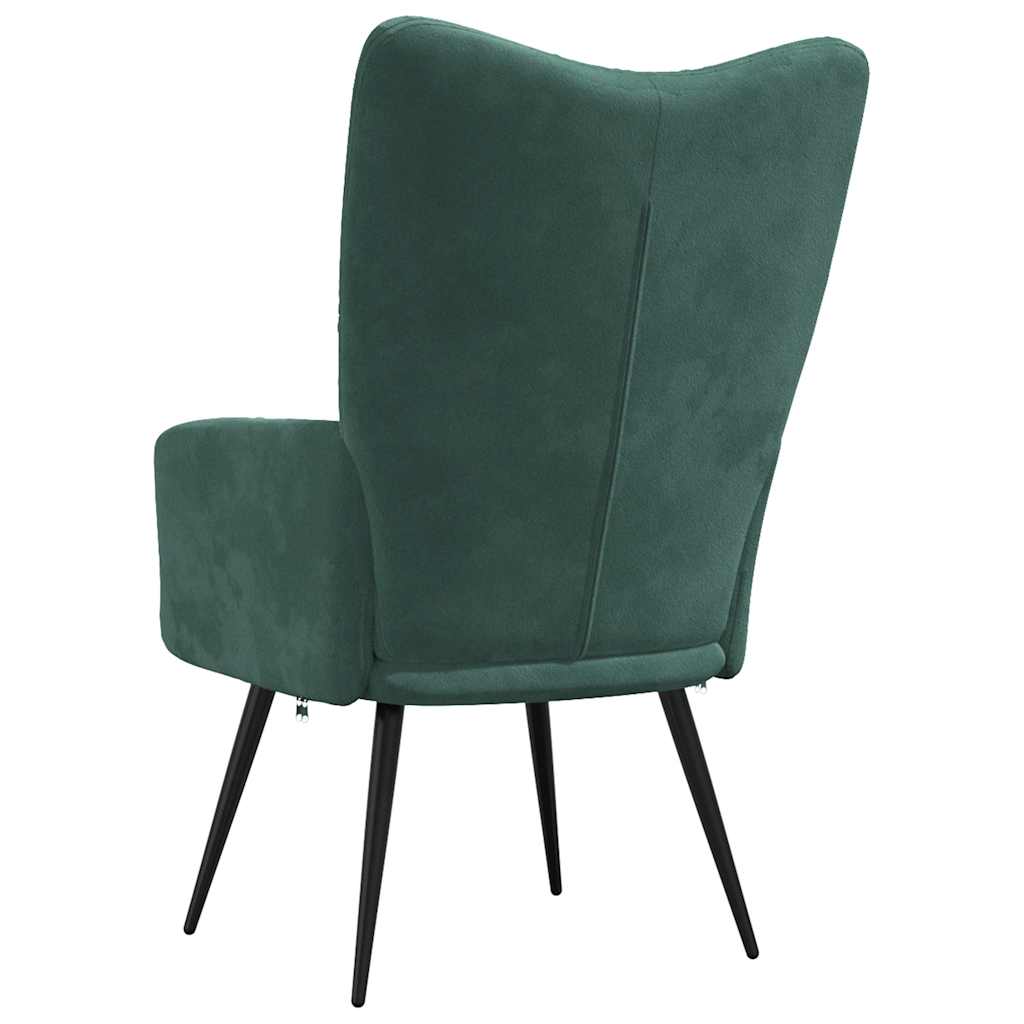 vidaXL Scaun de relaxare, verde închis, catifea