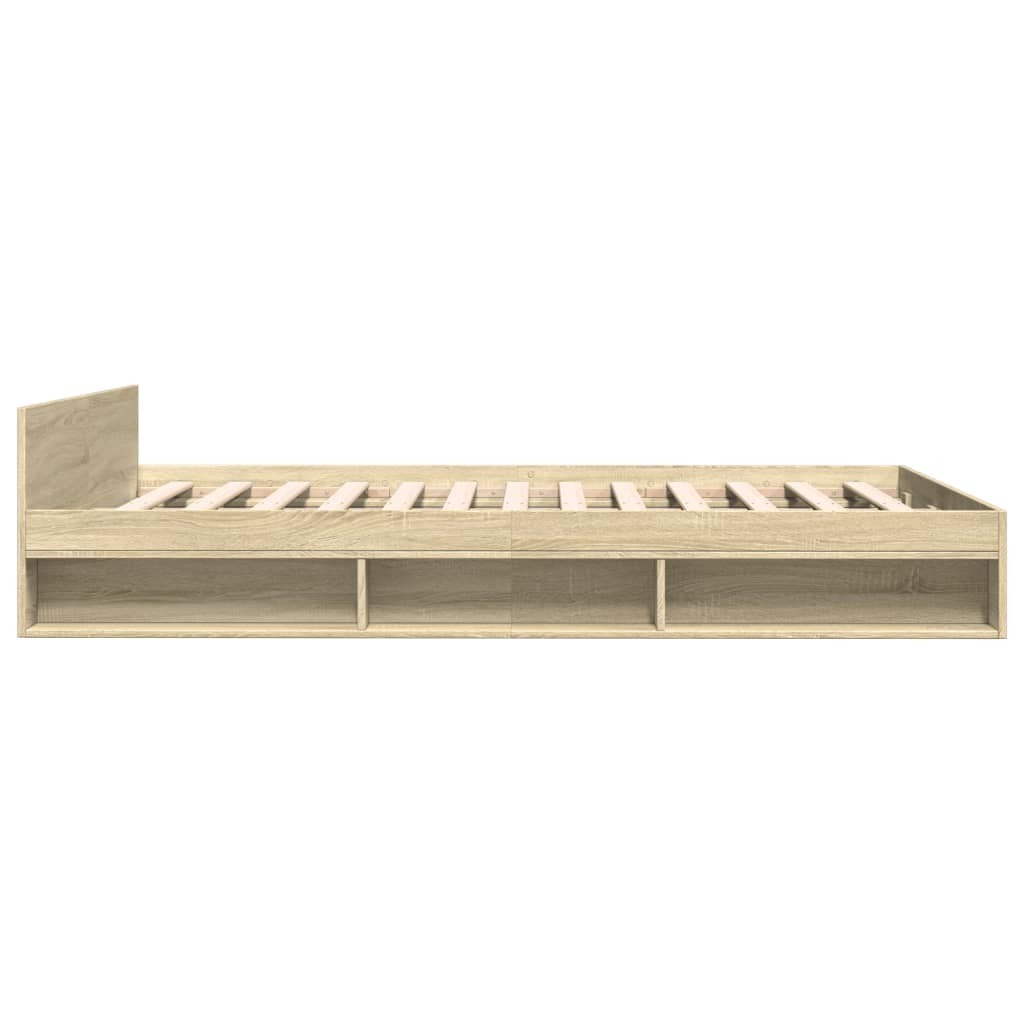 vidaXL Cadru de pat cu sertare stejar sonoma 140x200 cm lemn prelucrat