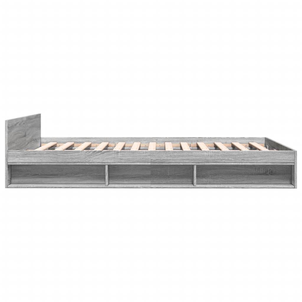 vidaXL Cadru de pat cu sertare gri sonoma 140x200 cm lemn prelucrat