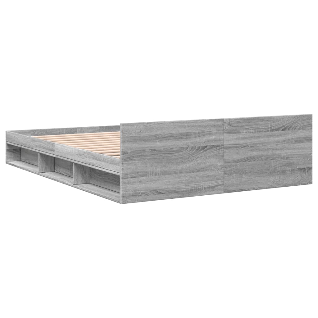 vidaXL Cadru de pat cu sertare gri sonoma 140x200 cm lemn prelucrat