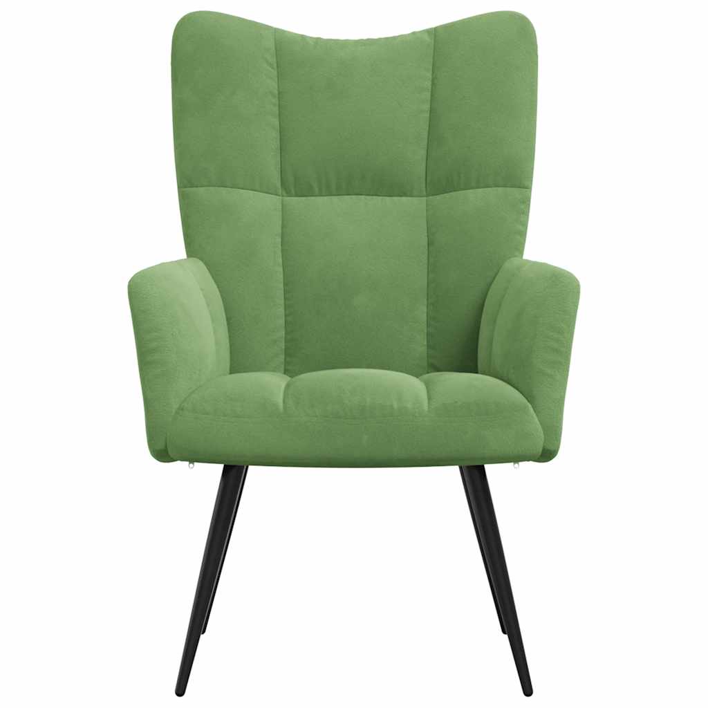 vidaXL Scaun de relaxare, verde deschis, catifea