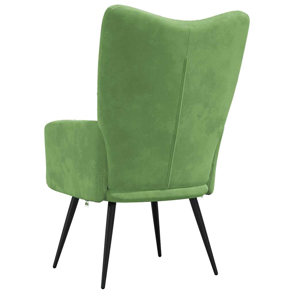 vidaXL Scaun de relaxare, verde deschis, catifea