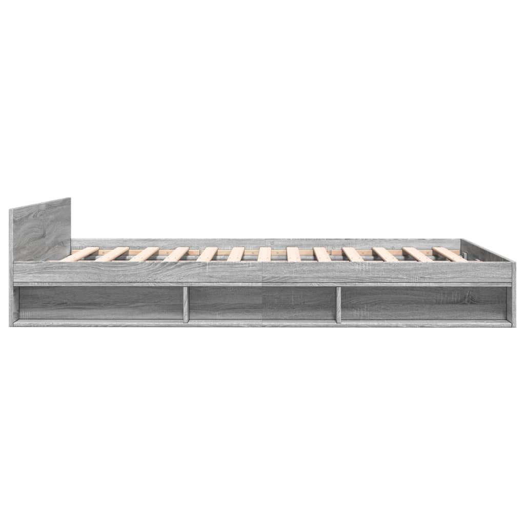vidaXL Cadru de pat cu sertare gri sonoma 120x200 cm lemn prelucrat