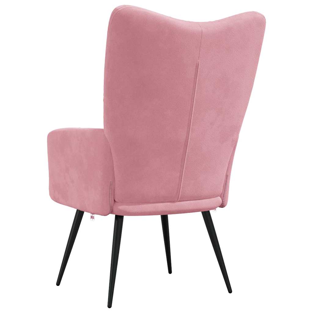 vidaXL Scaun de relaxare, roz, catifea vidaXL Scaun de relaxare, roz, catifea