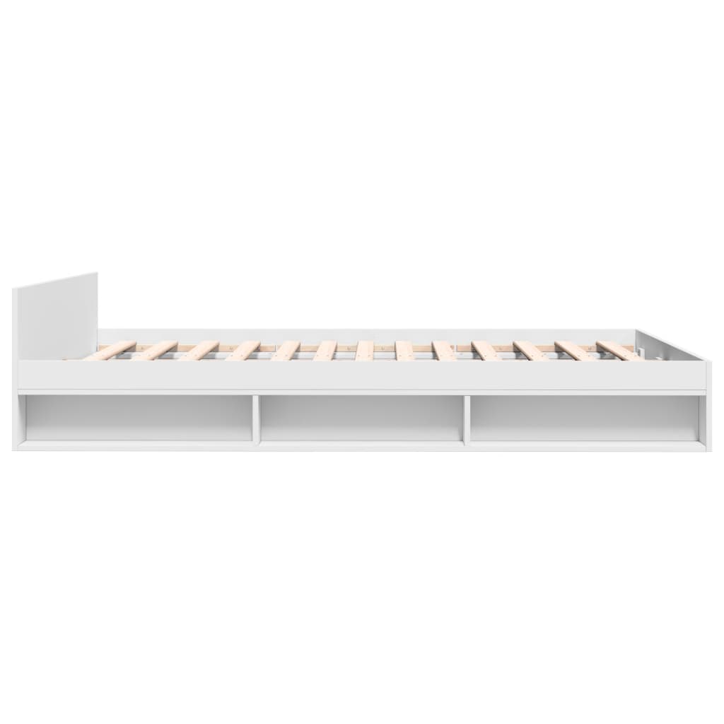 vidaXL Cadru de pat cu sertare, alb, 120x190 cm, lemn prelucrat vidaXL Cadru de pat cu sertare, alb, 120x190 cm, lemn prelucrat