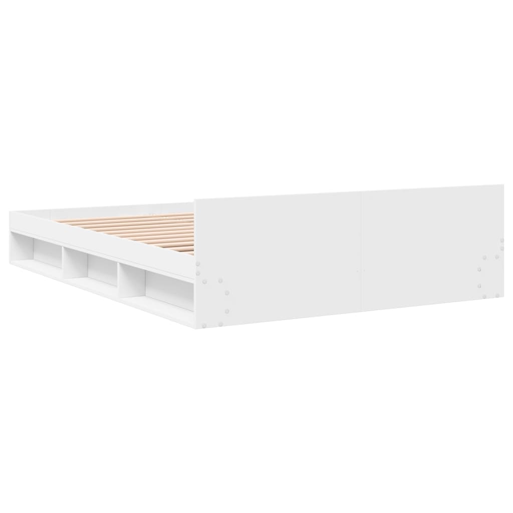 vidaXL Cadru de pat cu sertare, alb, 120x190 cm, lemn prelucrat vidaXL Cadru de pat cu sertare, alb, 120x190 cm, lemn prelucrat