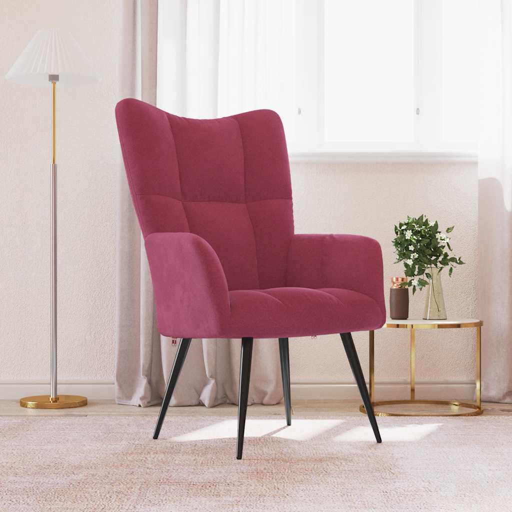 vidaXL Scaun de relaxare, roșu vin, catifea vidaXL Scaun de relaxare, roșu vin, catifea