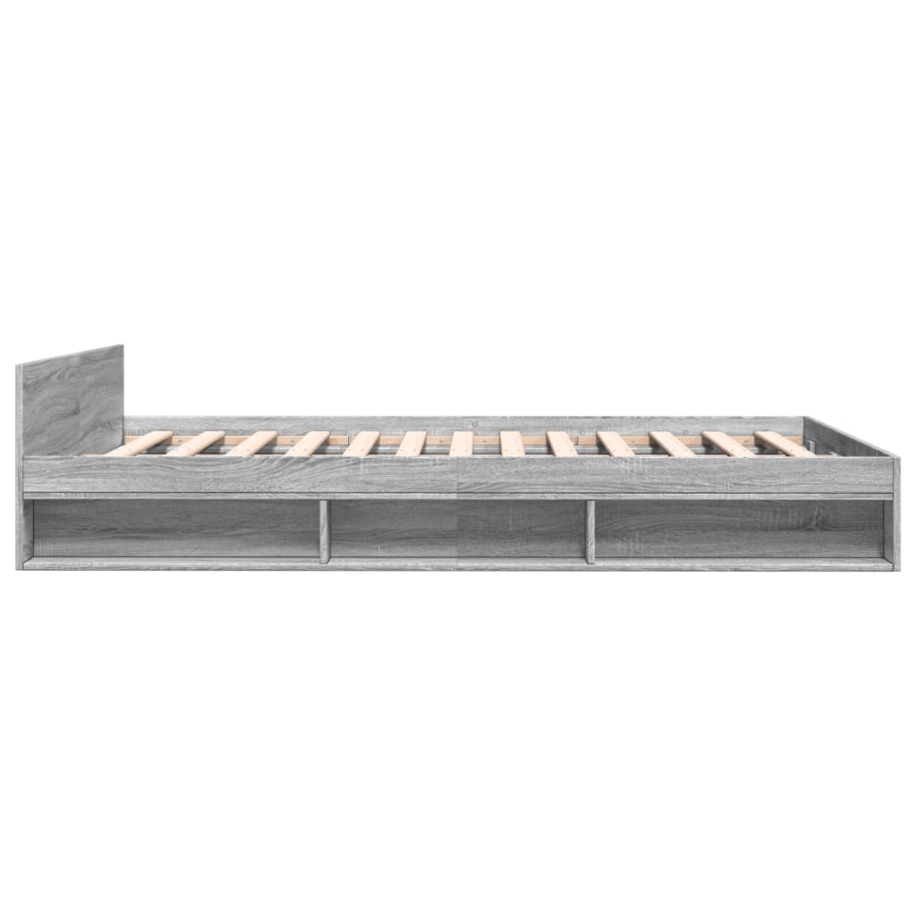 vidaXL Cadru de pat cu sertare gri sonoma 120x190 cm lemn prelucrat