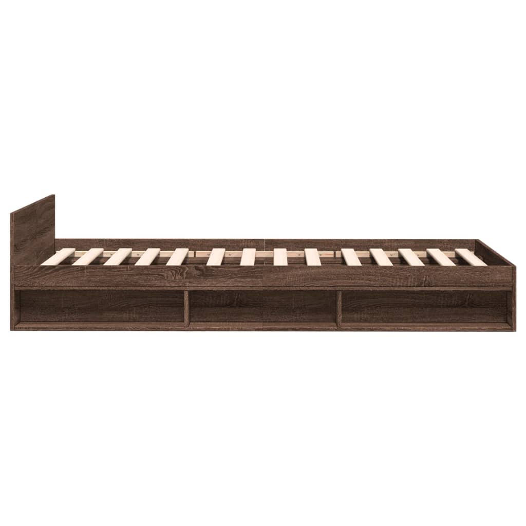 vidaXL Cadru de pat cu sertar, stejar maro, 90x190 cm lemn prelucrat