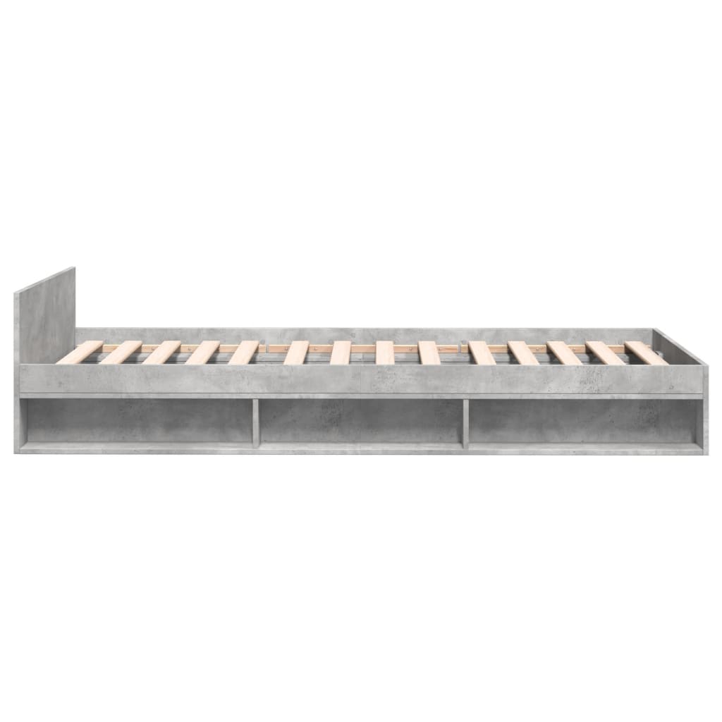 vidaXL Cadru de pat cu sertar, gri beton, 100x200 cm, lemn prelucrat