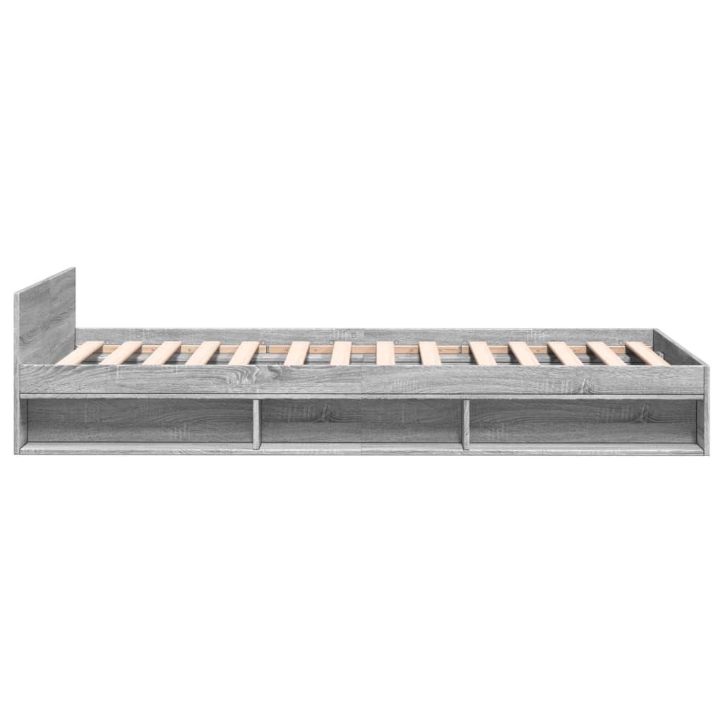 vidaXL Cadru de pat cu sertar gri sonoma 75x190 cm lemn prelucrat